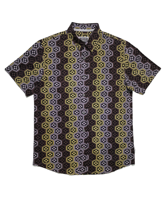 Short Sleeve Cotton Shirt - Tribal Print